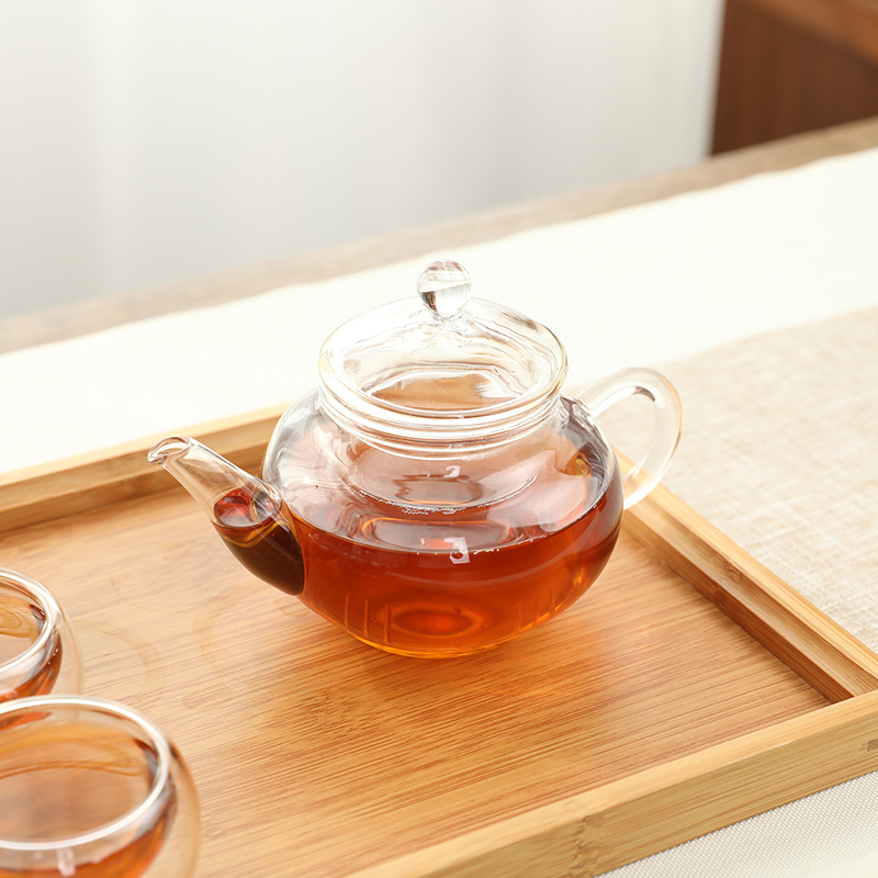 唐宏坊 耐热玻璃茶具套装家用带过滤功夫茶具耐高温透明加厚玻璃花茶壶公道杯茶杯泡茶组合办公室品茶杯子套装