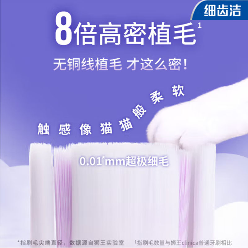 狮王(Lion)细齿洁 高密深洁旋净软毛小头牙刷 4支装高清大图