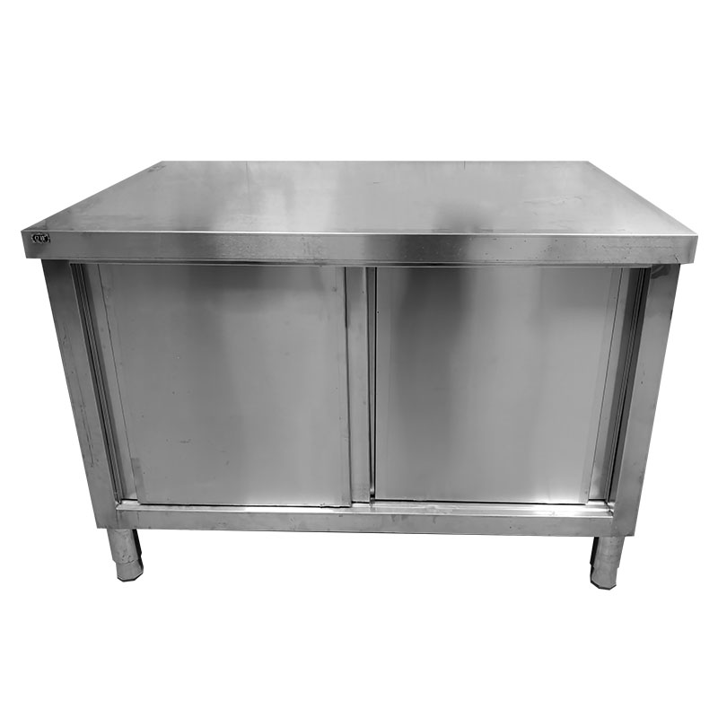 亿铁(YI TIE)后厨加厚不锈钢拉门工作台 150*60*80cm