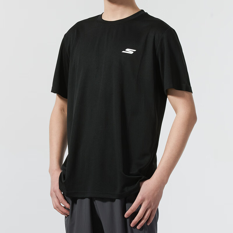 斯凯奇(Skechers)男装新款时尚舒适透气简约休闲运动短袖T恤P224U051-000Q ZP高清大图