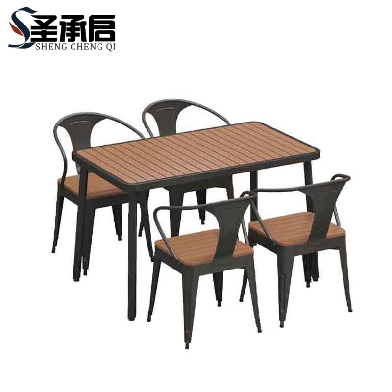 圣承启 塑木桌椅 140cm+四椅 套高清大图