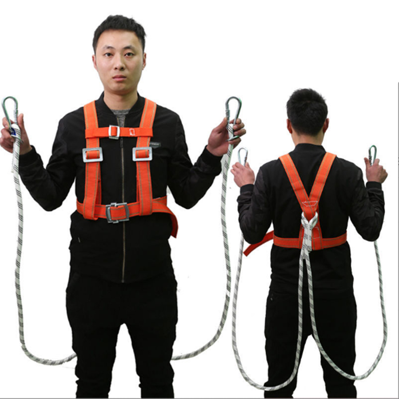 锦鼎 高空施工安全带三点式双绳双钩安全绳防坠落保险带防护腰带(2米
