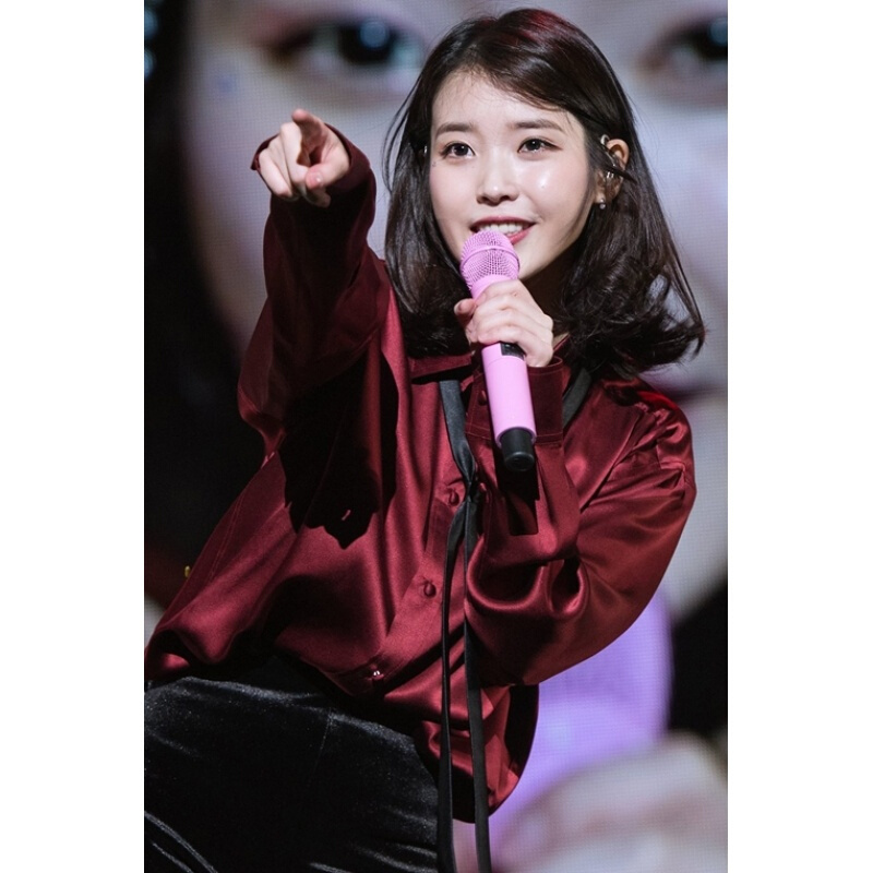 李智恩同款酒红绸面衬衫女潮2018早春韩版宽松百搭学生上衣