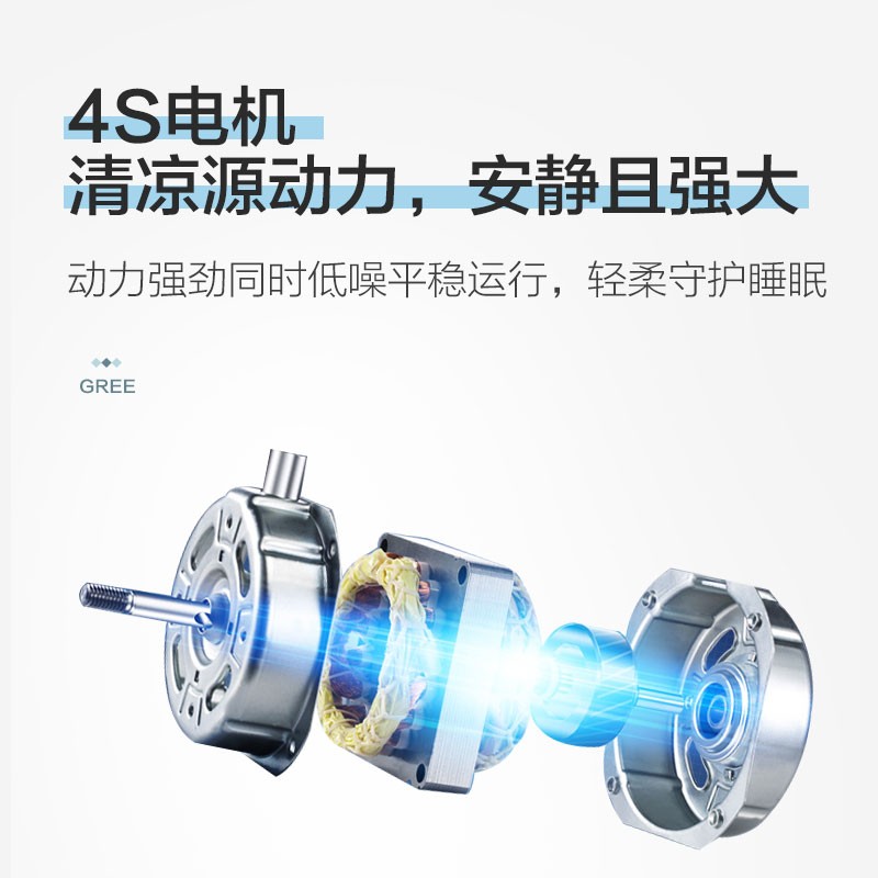 格力(GREE)电风扇家用节能落地扇学生立式大风量客厅宿舍机械轻音电扇 七叶竹浅绿+青色机械款FD-35X65h7高清大图