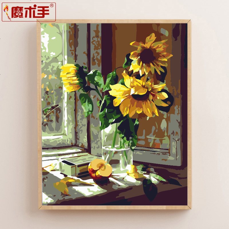 蘑菇说 数字油画客厅风景填充手绘填色手工油彩装饰挂画