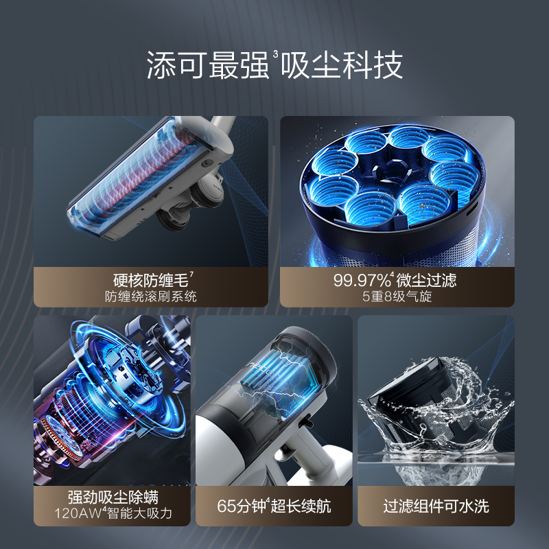 添可(TINECO)无线智能洗地机芙万Chorus Air 家用扫地机吸拖一体除菌吸尘拖地立体自清洁吸尘器