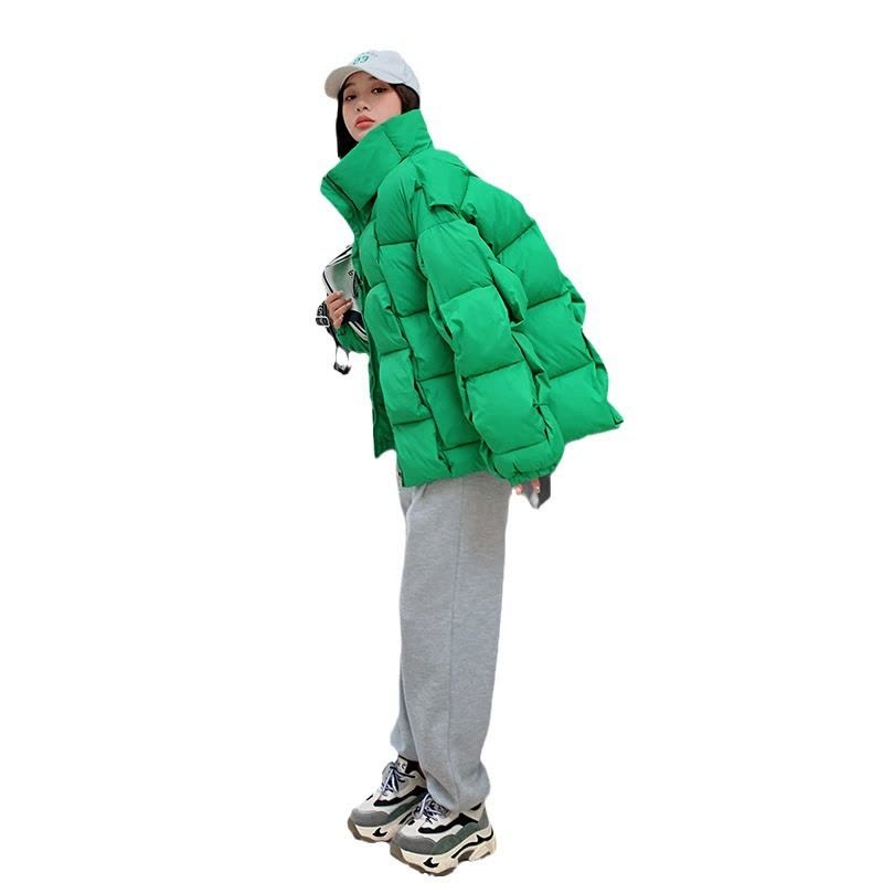 2024冬季新款韩版宽松立体编织时尚棉衣个性潮流羽绒棉服女士外套图片