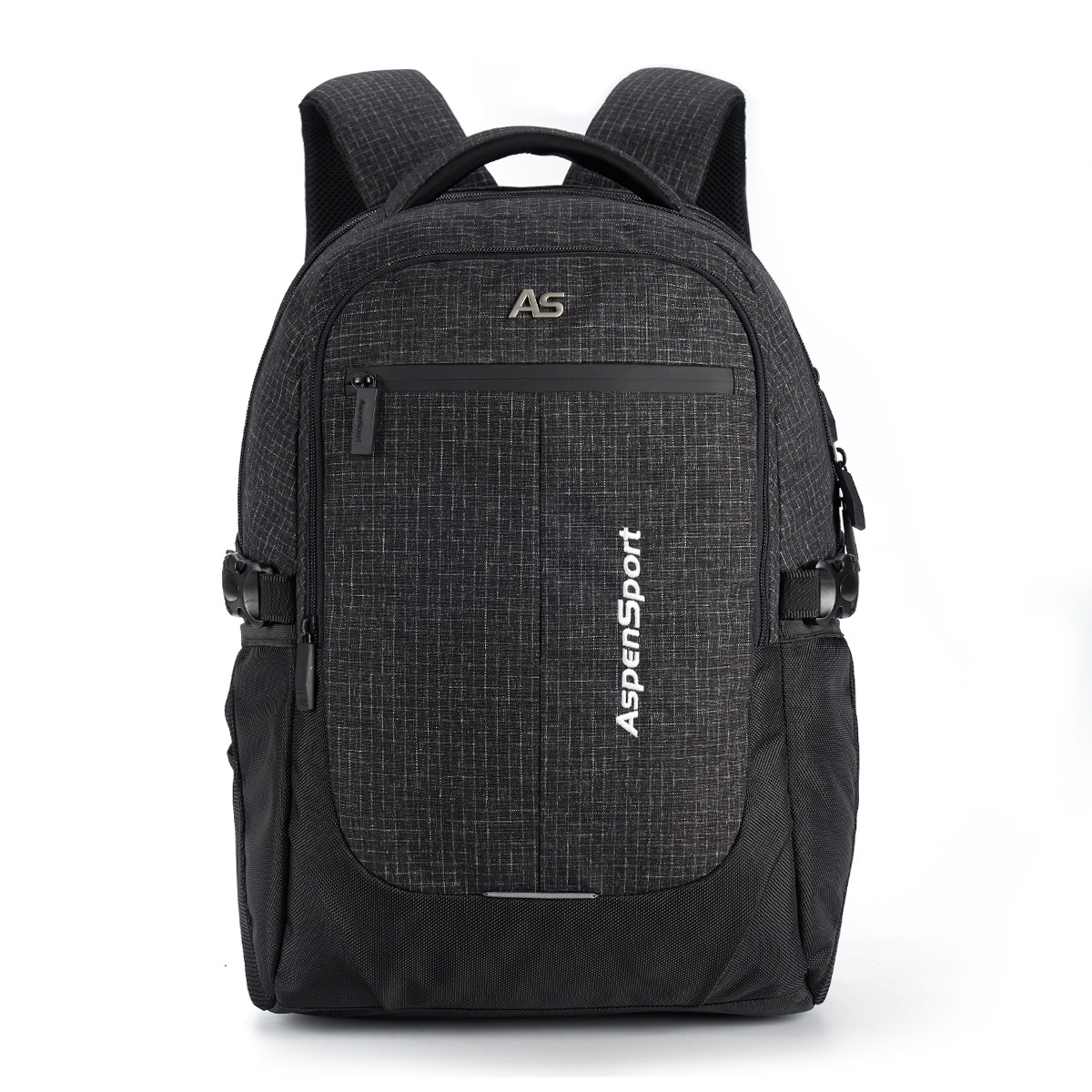 艾奔男士双肩包大容量舒适商务休闲背包旅行包男女电脑包学生书包黑