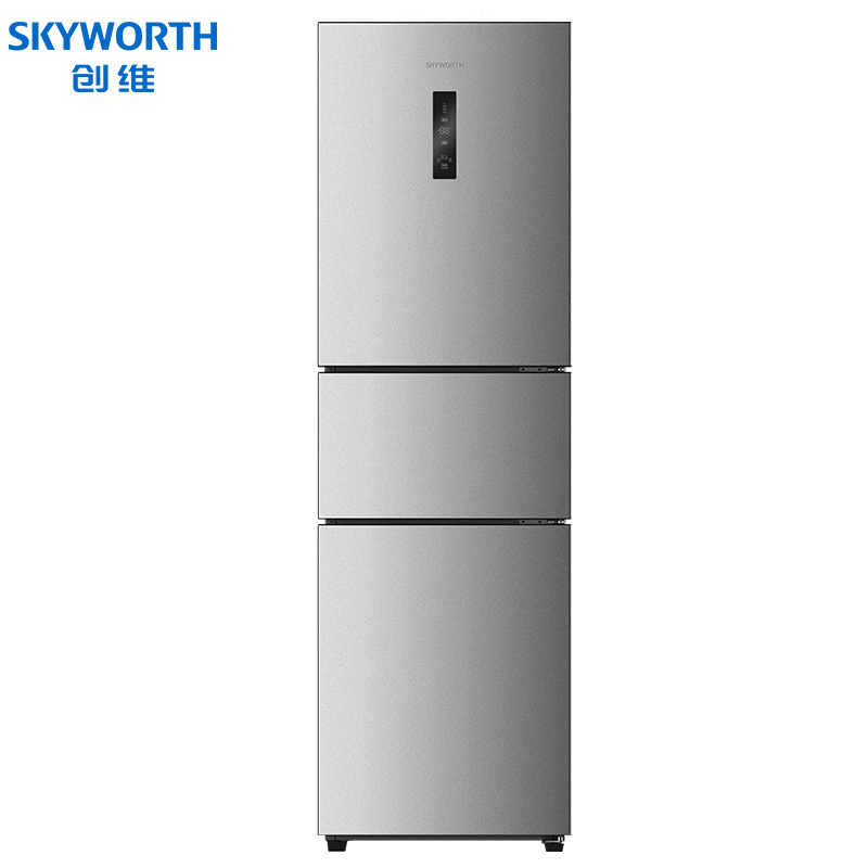 创维(skyworth) 220升冰箱风冷无霜 三门冰箱 中门可调温 节能省电 大