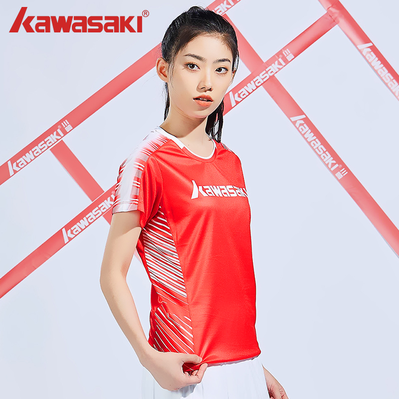 Kawasaki/川崎专业羽毛球服运动T恤吸汗透气男女情侣款透气舒适专业运动服