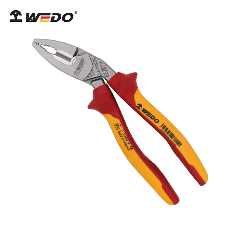 维度(WEDO)IN501B-08 德式绝缘省力弯头钢丝钳/克丝钳 铬钒钢 190mm 7-1/2寸 德国原装