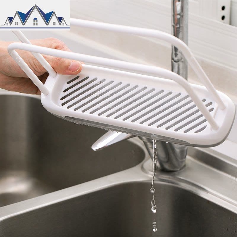 塑料抹布架台面清洁沥水架厨房水肥皂置物架多功能海绵收纳架 三维工匠图片