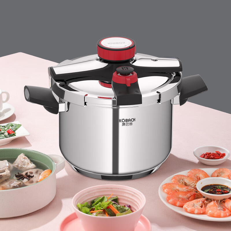 康巴赫 DSZ22-6L 电压力锅 炫动双档位6L压力锅 高压锅电磁炉燃气灶明火通用 银色高清大图