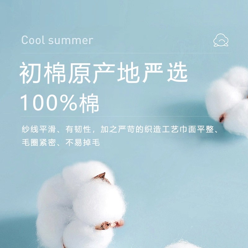 金号纯棉家用成人男女洗脸毛巾全棉情侣加厚洗澡面巾柔软160克 TS1227蓝灰2条装76*33cm高清大图
