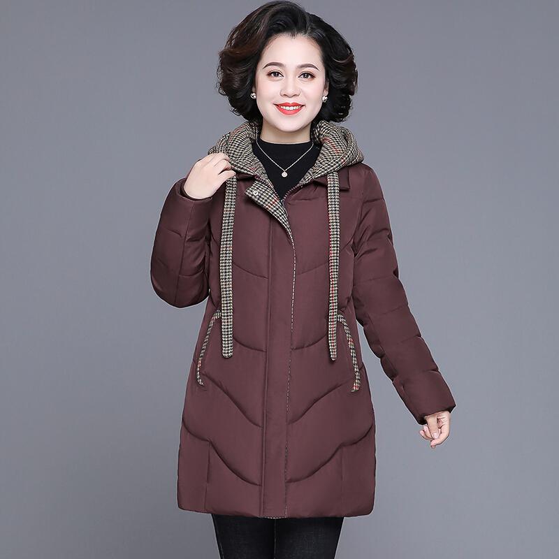 迪鲁奥（DILUAO)40岁50岁妈妈穿的羽绒服妈妈秋冬装外套2021新款中老年女大码中年_169 L(建议115斤以下) 咖啡色