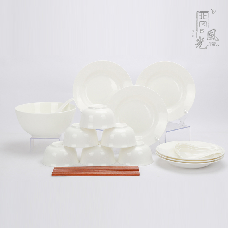 北国风光骨瓷餐具套装26头白雪公主TS-0026套高清大图