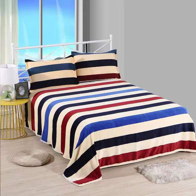 法兰绒床单单件珊瑚绒被单保暖毛绒床单子加绒加厚毯子床盖休闲毯