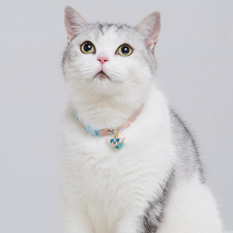 黄蓝色花花项圈+黄色独角兽牌子 XS(15-20CM)4斤以内 可爱猫咪项圈彩虹无声铃铛猫猫脖圈小猫宠物饰品编织猫颈幼猫