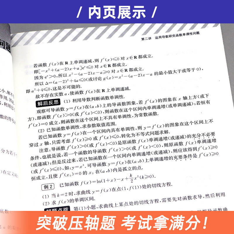 [正版]高考数学压轴题导数综合大题 高中高三数学解题思维训练练习册 提升解题技巧高考冲刺提升辅导资料书 上海教育出版社
