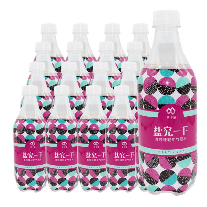 延中 盐究一下 荔枝味 茶卡盐轻矿气泡水 470ml *15瓶 整箱装