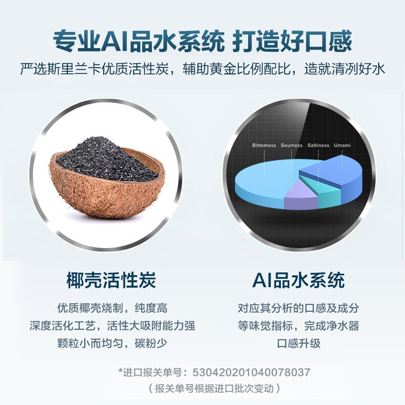 美的椰子(Midea)净水器椰子RO净水机 天空之镜 零陈水 鸿蒙智联 进口活性炭MRC1782D-600G