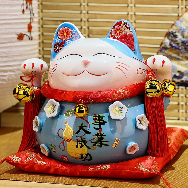猫摆件开业大号陶瓷发财猫店铺收银台创意礼品存钱罐 三维工匠 金运进宝猫高清大图