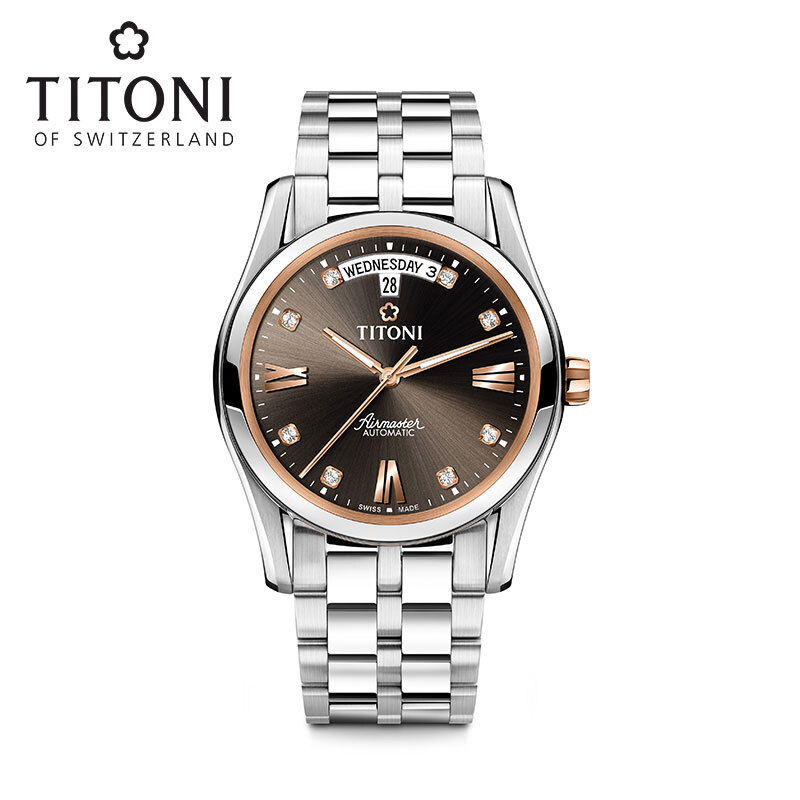 Titoni梅花手表男空霸系列时尚机械表93808SRG-665高清大图