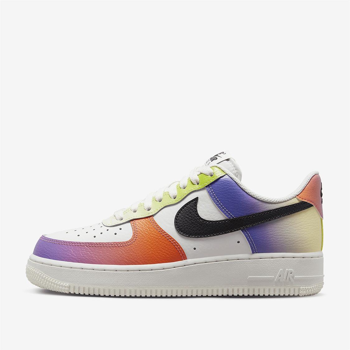 nike耐克板鞋女air force 1 渐变彩虹 空军一号休闲鞋fd0801-100