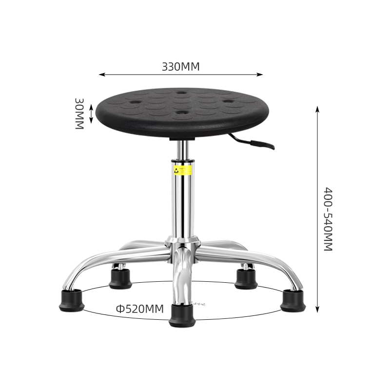 臻远ZY-7938防静电椅子车间流水线升降椅子 40-54cm五爪黑脚杯高清大图