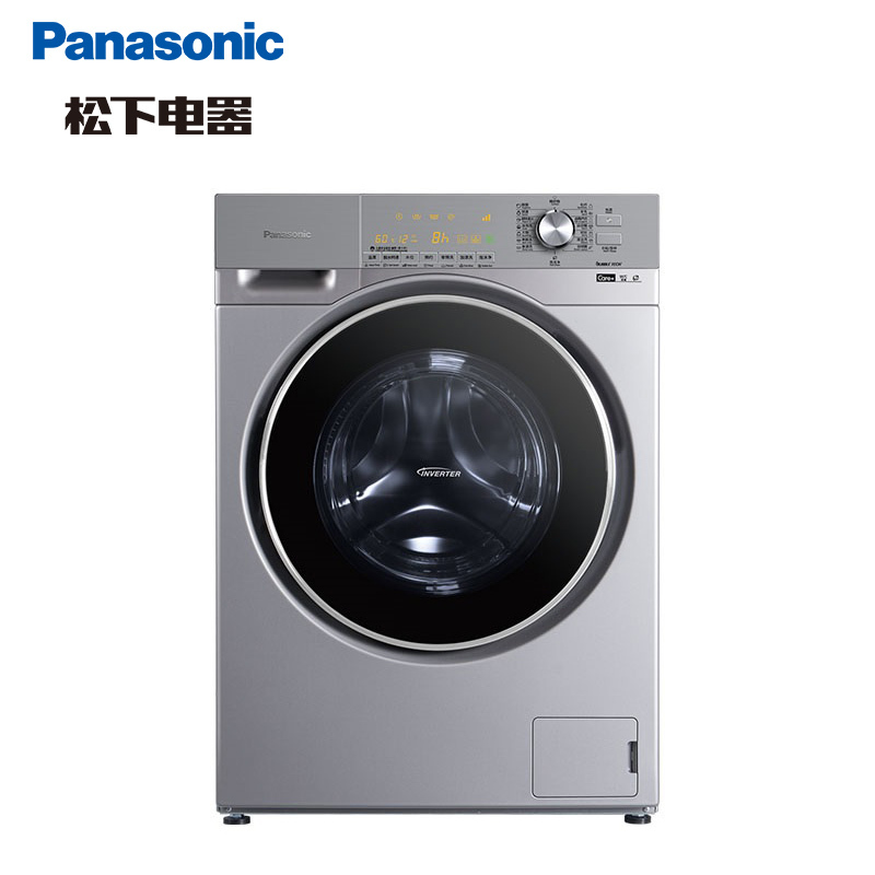 松下(Panasonic) XQG100-E102T 10公斤 变频 大容量 精准智控 95度高温杀菌滚筒洗衣机(银色)