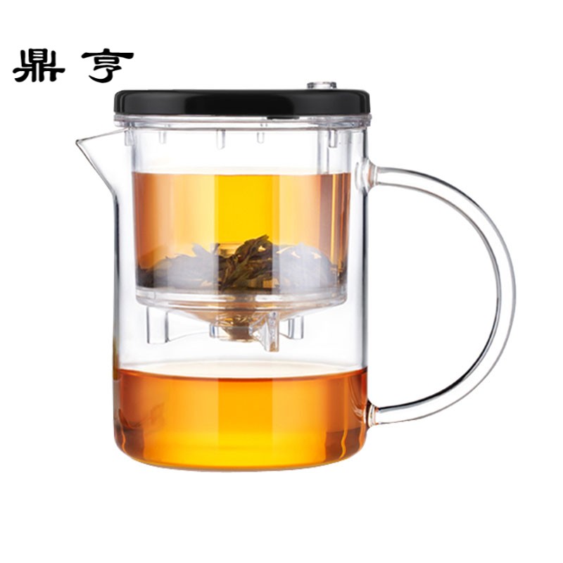 鼎亨 飘逸杯 耐热玻璃泡茶壶自动出水滤网可拆洗水杯茶杯茶具杯子