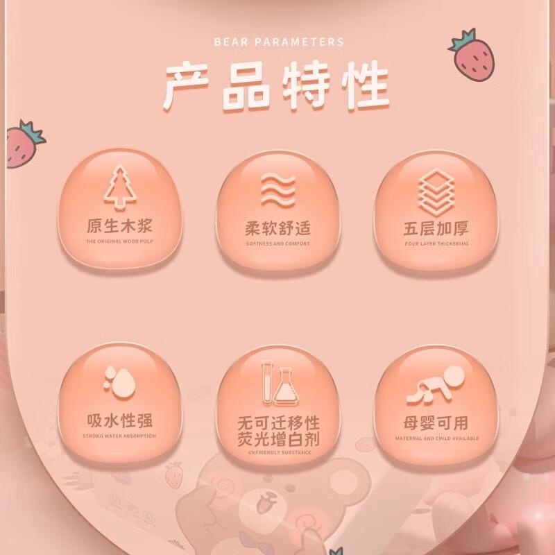 漫花30包抽纸整箱家用卫生纸5层加厚餐巾纸原木面巾纸大尺寸纸巾高清大图