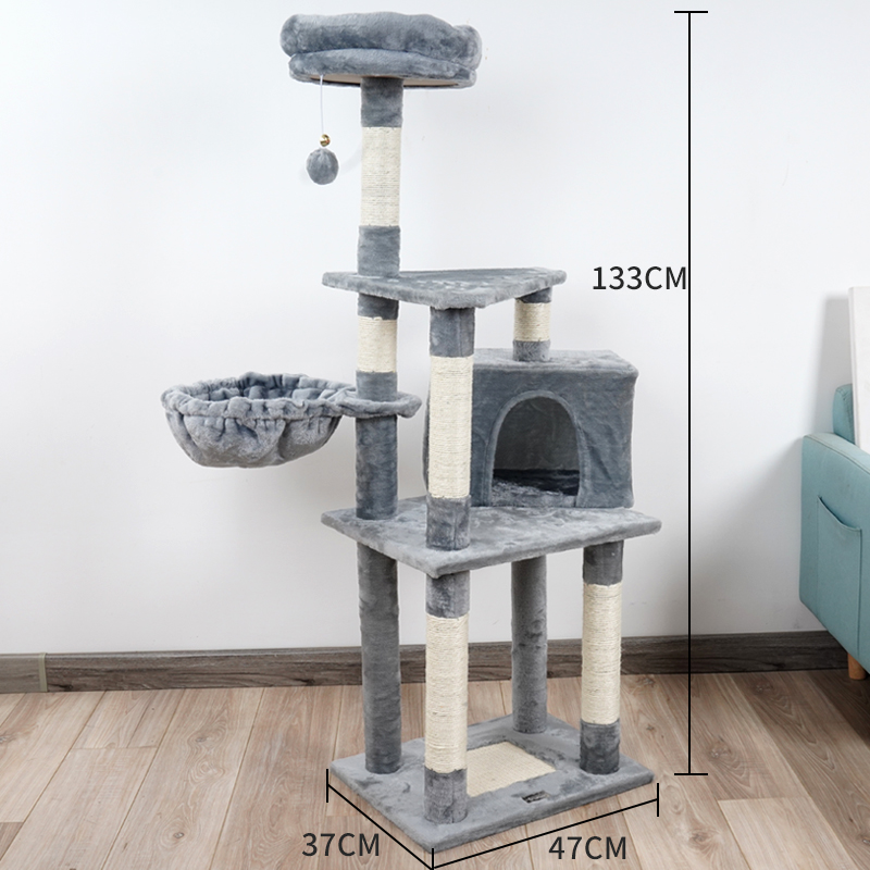 香妃儿全国多省猫爬架猫窝猫抓板猫玩具猫树猫用品宠物玩具窝 801银灰 默认尺寸