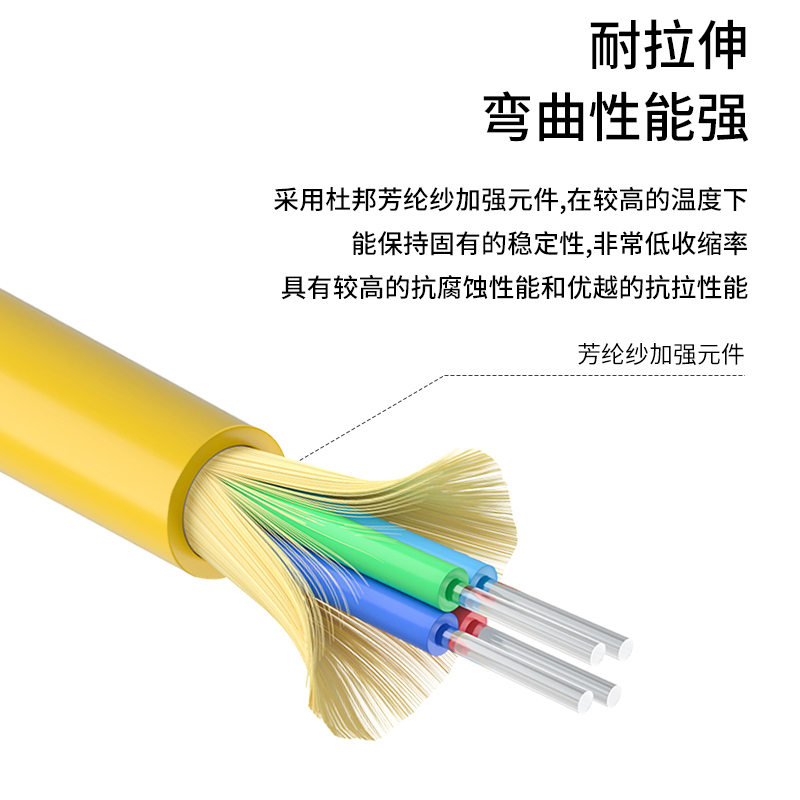 博扬 BY-GJFJV-4B1 4芯单模室内光缆光纤线 9/125 GJFJH低烟无卤束状软光缆 100米