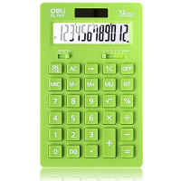 得力(deli)1657A计算器 12位数大屏幕太阳能亮彩计算器颜色随机