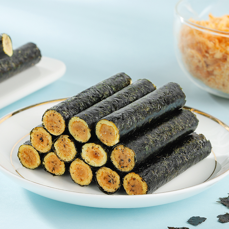 华味亨海苔肉松卷 100g*2罐装海味儿童零食即食紫菜夹心卷办公室小吃