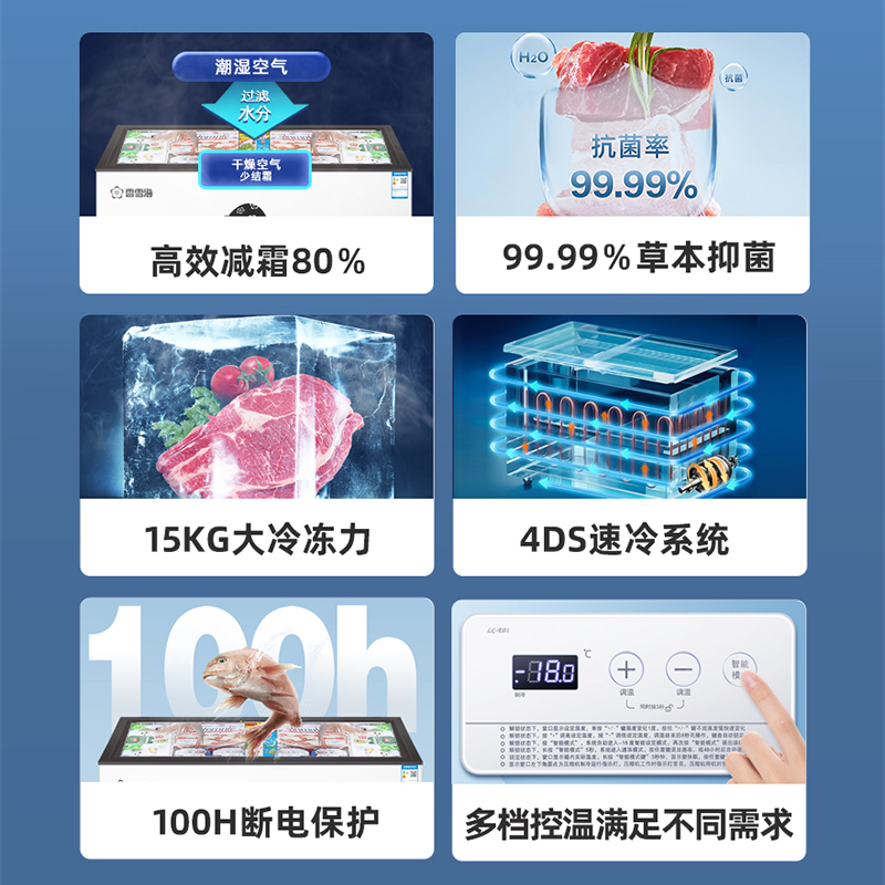 香雪海 小冰柜单温减霜家用小冰柜冷冻保鲜迷你冷藏商用卧式冷柜 家用小型节能省电储母乳冰柜BD/BC-72S138