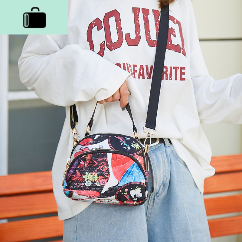 简约小包包耐用牛津布轻便休闲斜挎包女尼龙超轻单肩时尚小包手拎NEW LAKE女士双肩包 和平女神