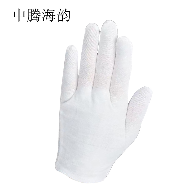 中腾海韵 纯棉加厚白手套 均码 套高清大图