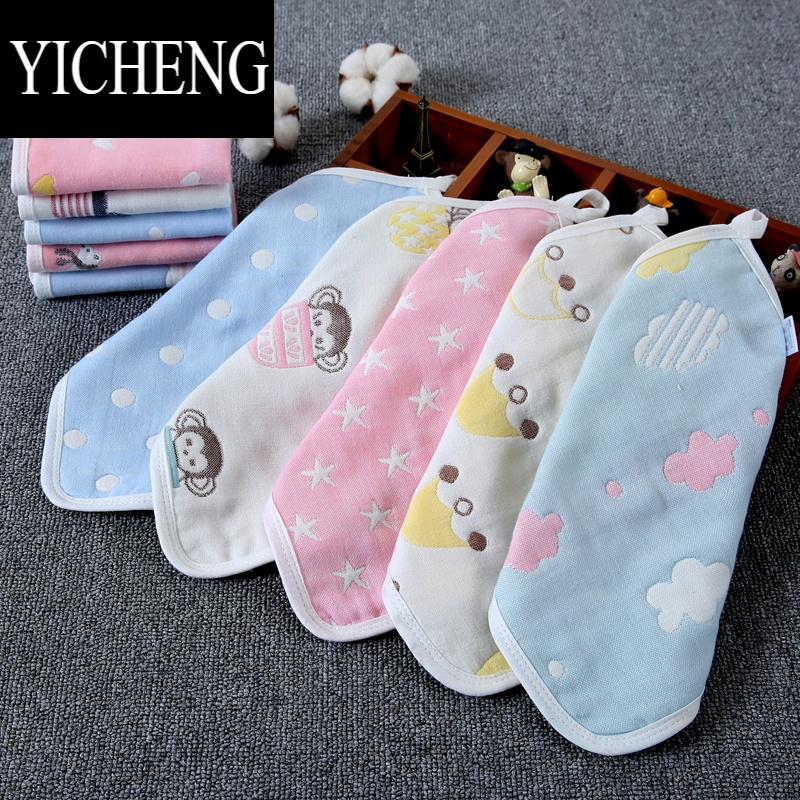 YICHENG5条装纱布小方巾6层儿童婴儿宝宝洗脸吸水小毛巾柔软四方巾
