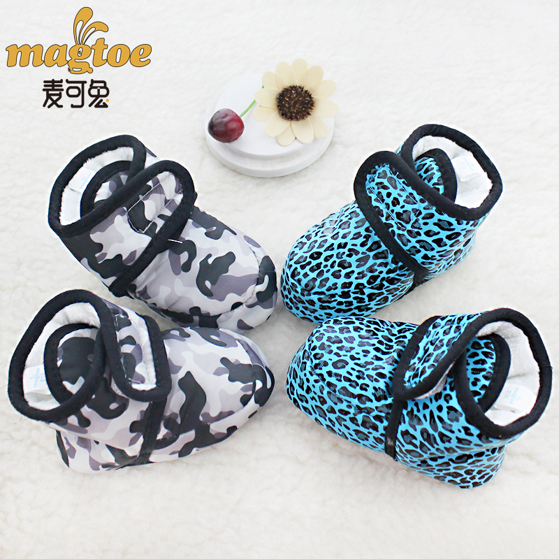 magtoe/麦可兔 婴幼儿布鞋 春秋款室内家居保暖初生婴儿0-12月滑雪布软底棉鞋NJ8012