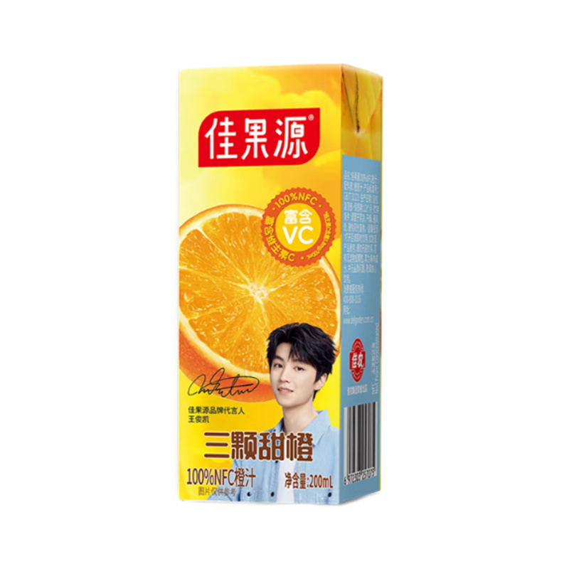 佳果源 三颗甜橙100%NFC橙汁 200ml*10瓶高清大图
