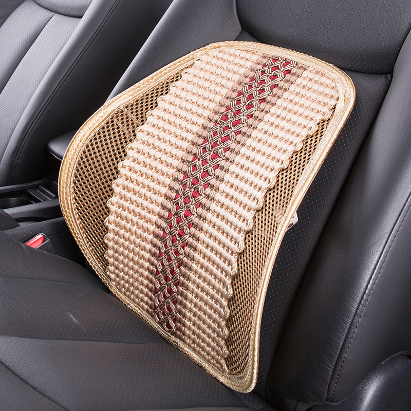 苏宁宜品黑色冰丝汽车腰靠夏季透气四季通用护腰靠垫车用座椅腰垫腰托