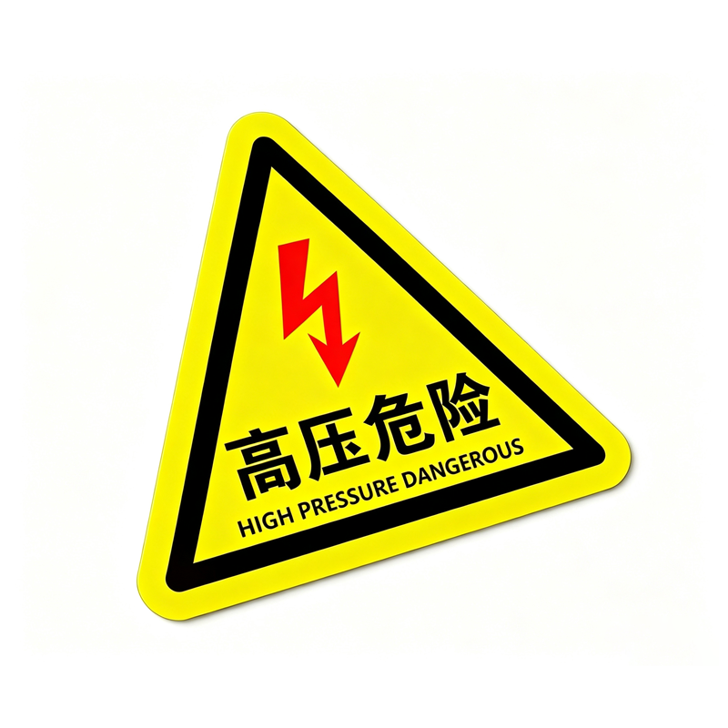 伽隽 警示标识贴 高压危险8*8cm 件高清大图