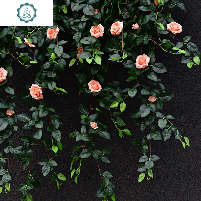 仿真玫瑰花藤假花花藤条装饰塑料花吊花墙壁挂花仿真花