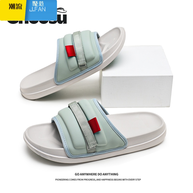 聚范拖鞋男士2024夏季踩屎感户外凉鞋男式潮流网红一字拖男防滑沙滩鞋高清大图