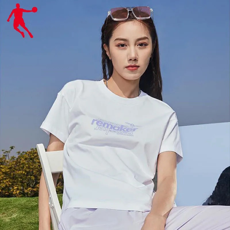 乔丹短袖t恤女2022夏季新款官方休闲百搭t透气宽松上衣半袖运动服运动