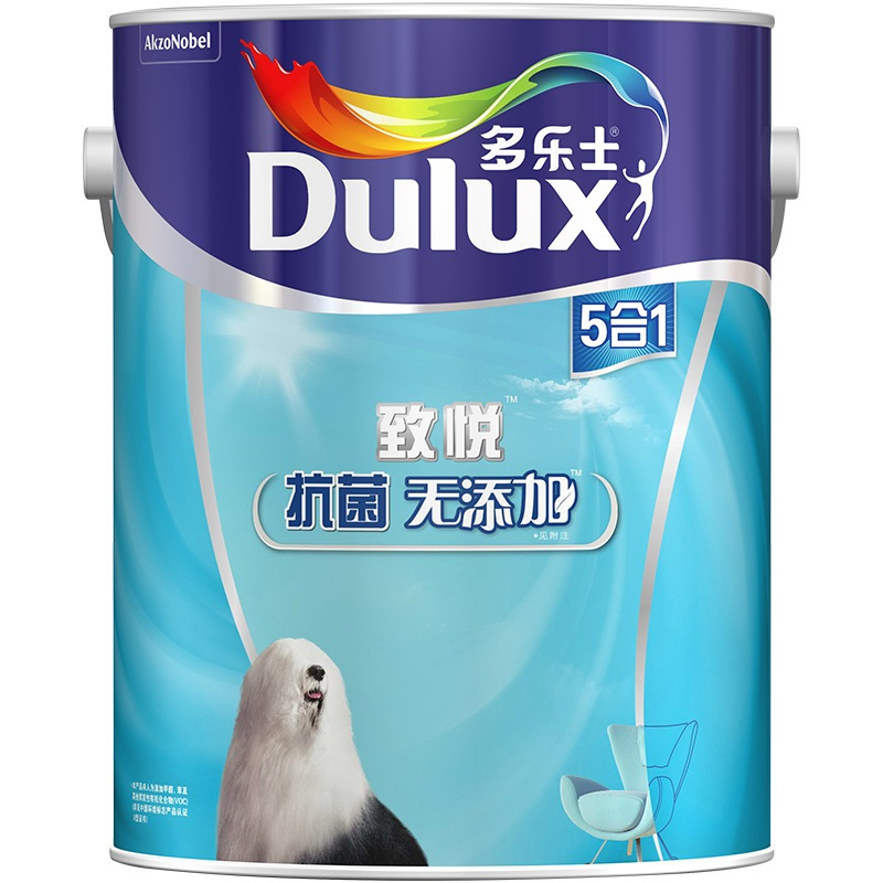 多乐士(Dulux)A741+A749 致悦无添加五合一 油漆涂料 内墙乳胶漆 墙面漆白色套装18L