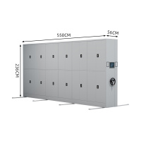 臻远 ZY5062370 智能密移动文件柜通双节 一列六组 550*56*236cm(单位:台)灰白色