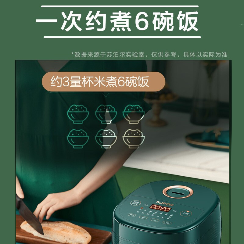 苏泊尔(SUPOR)迷你电饭煲小型智能家用电饭锅宿舍小锅1-2-3人婴儿煮粥锅 2L(智能球釜版)